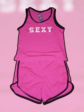Sexy Pink Tank & Shorts Skort Set - Unbranded